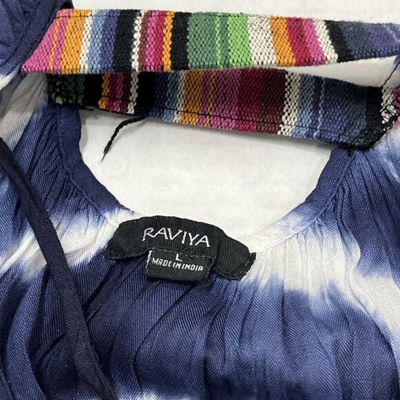 Raviya Cover Up Womens L Blue‎ Tie Dye Tank Maxi Dress Beachy Boho Hippie - Picture 7 of 9